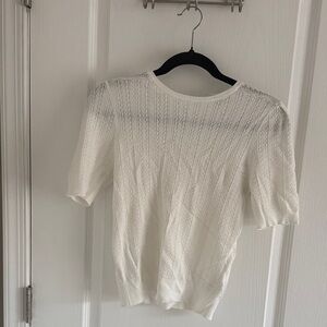 Madewell White Short Sleeve Knit Top